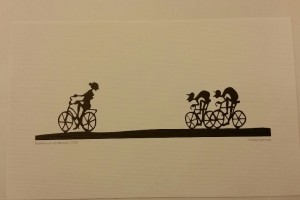 Wiebke Steinmetz, Schattenbilder 24X18cm Radrennen 2