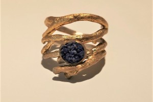Ring 925Kt silber vergoldet mit Lapis Nr.1705, 70,--€
