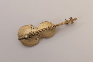 Brosche 925Kt silber vergoldet, Geige B0057, 79,--€